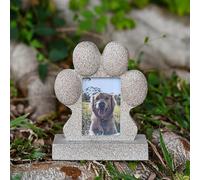 ASDMAOE Pet Memorial Stones for Dogs with Picture Frame, Dog Memorial Gifts for Loss of Dog, Resin Bereavement Gifts Dogs Commemoration Tombstone(Beige)