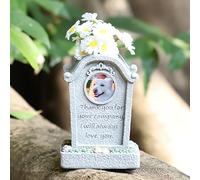 ASDMAOE Pet Memorial Stones, Pet Tombstone, Dog Flowerpots Memorial Stone Monument Gift, Personalised Memorial Plaque(Companionship)