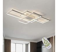 ASDMD LED Ceiling Light, 45W Modern Dimmable Ceiling Lighting, Square Ceiling Lamp with Remote Control for Living Room Dining Room Bedroom, 2700-6500K Close to Ceiling Light Fixture (White, 80CM)