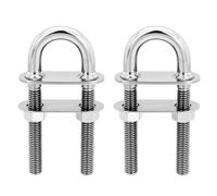 asdmm Marine Boat U Bolt Stern Bow Eye Tie Down, RV Yacht Stainless Steel with Hex Nuts & Washers, 4-1/2” Overall Length, 3/8“ Stock, 3“ Thread Length (2 PCS)