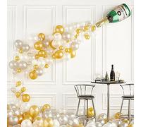 ASDNN Champagne Balloon Arch Kit,42pcs Champagne Bottle Glass Balloons,Engagement Party Decorations,Confetti Balloons Pack for Birthday Wedding Graduation