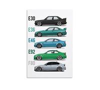 ASDSA Car Poster Bmw E30 E36 E46 E92 F80 Poster Decorative Painting Canvas Wall Art Living Room Posters Bedroom Painting 12x18inch(30x45cm)