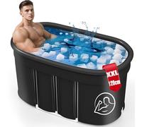 ASDSED Ice Bath (120 cm Diameter), XXL Ice Bin with Dust Cover Cold Bath for Muscle Recovery & Recovery, Outdoor Ice Bathing Barrel with Drain Valve, for Home for Athletes, Fitness & Cold Training