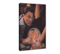 ASDSF Movie Poster The Wolf of Wall Street Leonardo DiCaprio And Margot Elise Robbie 2 Canvas Poster Bedroom Decor Sports Landscape Office Room Decor Gift 12×18inch(30×45cm) Frame-style1