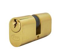 ASEC 6-Pin Oval Double Cylinder - 70mm 35/35 (30/10/30) Polished Brass