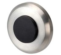 ASEC Wall Door Stop Disc With Flat Buffer - Stain Stainless Steel