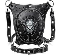 ASEDRFY Steampunk Rivet Waist Pack Shoulder Bags Leg Bag Motorcycle Lady Bag PU Leather Biker Cycler