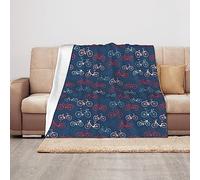 ASEELO 125x100cm Blanket Bikes Bicycle Cycling Fleece Blanket Sofa Throw for Bed and Couch Travel