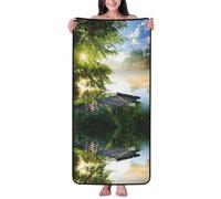 ASEELO 140x68 cm Landscape Trees Bath Towel Highly Absorbent Beach Towel Bath Sheet Towels Body Wrap