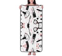 ASEELO 140x68 cm Makeup Cosmetics Pattern Bath Towel Highly Absorbent Beach Towel Bath Sheet Towels Body Wrap