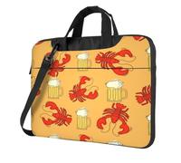 ASEELO 15.6 inch Laptop bag Beer and crawfish pattern Business Laptop Bags Messenger Briefcase Computer Bag with Shoulder Compatible for Work