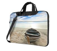 ASEELO 15.6 inch Laptop bag Boat on the Beach Business Laptop Bags Messenger Briefcase Computer Bag with Shoulder Compatible for Work