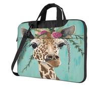 ASEELO 15.6 inch Laptop bag Giraffe with Floral Business Laptop Bags Messenger Briefcase Computer Bag with Shoulder Compatible for Work