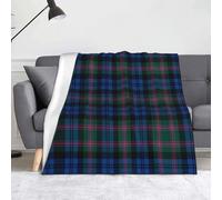 ASEELO 150 X 125 cm Throw Blanket Blue and Green Scottish Tartan Print Ultra-Soft Micro Fleece Blanket for Sofa Bed Travel