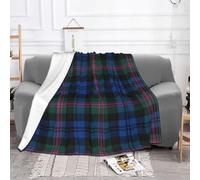 ASEELO 200 X 150 cm Throw Blanket Blue and Green Scottish Tartan Print Ultra-Soft Micro Fleece Blanket for Sofa Bed Travel
