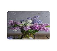 ASEELO 40x60 Cm Door Mat Lilac Flowers Entrance Rug Dirt Trapper for Indoor and Outdoor Non-Slip Carpet Area Rug Barrier Mat