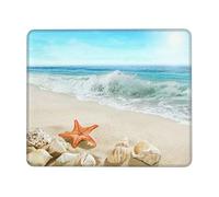 ASEELO 7.9 x 9.5 in mouse pad Sandbeach Shell Starfish Gaming Mouse Mat Rubber Keyboard Mouse Pad for Players Office Home Study