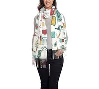 ASEELO Abstraction Biology Chemistry4 Women Scarves Winter Long Soft Warm Wraps Wool Tassel Shawl Stole Scarf Ladies