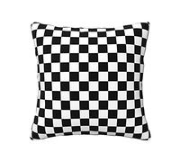ASEELO Black and White Checkered Throw Pillow Square Soft Cushion Covers for R Couch, Bed, Sofa, Bench, Chair, 18x18 Inch