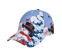ASEELO Black Music Notes Print Hat Visor Flat Visor Baseball Cap Adjustable Casual Hat, Christmas Santa Snowman, One size