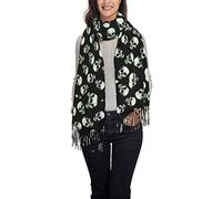 ASEELO Black Skull Women Scarves Winter Long Soft Warm Wraps Wool Tassel Shawl Stole Scarf Ladies