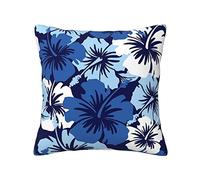 ASEELO Blue Hibiscus Throw Pillow Square Soft Cushion Covers for R Couch, Bed, Sofa, Bench, Chair, 18x18 Inch