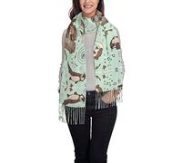 ASEELO Cartoon Cute Otter Women Scarves Winter Long Soft Warm Wraps Wool Tassel Shawl Stole Scarf Ladies
