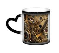 ASEELO Cool Steampunk Gears Color Changing Mugs Ceramic Coffee Mug Thermal Ceramic Tea Cups Gifts For Family And Friends
