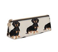 ASEELO Dachshund Dog Printed Pencil Case With Zipper Pencil Pouch, Stationery Organizer, Portable Stationery Bag