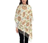 ASEELO Floral Hedgehogs Women Scarves Winter Long Soft Warm Wraps Wool Tassel Shawl Stole Scarf Ladies