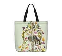Aseelo Flowers Guitar Handbag Shoulder Bag Women Hobo Top Handle Shopping Crossbody Bag Tote Casual Multifunction Bags For Ladies