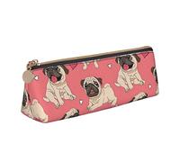 ASEELO Funny Cartoon Pug Puppy Dog Printed Pencil Case With Zipper Pencil Pouch, Stationery Organizer, Portable Stationery Bag