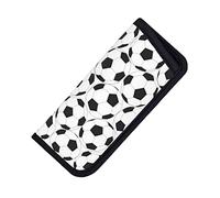 ASEELO Glasses Case Black and White Soccer Ball Pattern Eyeglass Case Soft Eyeglasses Bag Sunglasses Case Neoprene Zipper Glasses Pouch for Women Men