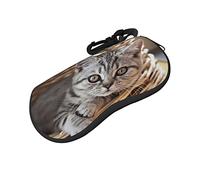 ASEELO Glasses Case Cat Eyeglass Case Soft Sunglasses Case Neoprene Zipper Glasses Pouch for Women Men