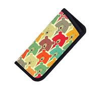 ASEELO Glasses Case Colorful Bears Eyeglass Case Soft Eyeglasses Bag Sunglasses Case Neoprene Zipper Glasses Pouch for Women Men