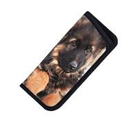 ASEELO Glasses Case cute german shepherd puppy Eyeglass Case Soft Eyeglasses Bag Sunglasses Case Neoprene Zipper Glasses Pouch for Women Men