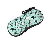 ASEELO Glasses Case Cute Penguins Eyeglass Case Soft Sunglasses Case Neoprene Zipper Glasses Pouch for Women Men
