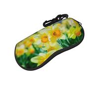 ASEELO Glasses Case Daffodil Flower Eyeglass Case Soft Sunglasses Case Neoprene Zipper Glasses Pouch for Women Men