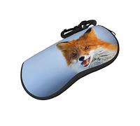 ASEELO Glasses Case Fox Eyeglass Case Soft Sunglasses Case Neoprene Zipper Glasses Pouch for Women Men