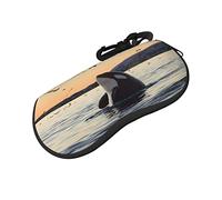 ASEELO Glasses Case Killer Whale Eyeglass Case Soft Sunglasses Case Neoprene Zipper Glasses Pouch for Women Men