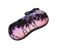 ASEELO Glasses Case Palm Eyeglass Case Soft Sunglasses Case Neoprene Zipper Glasses Pouch for Women Men