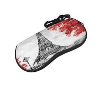 ASEELO Glasses Case Paris Eyeglass Case Soft Sunglasses Case Neoprene Zipper Glasses Pouch for Women Men