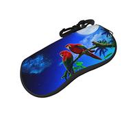 ASEELO Glasses Case parrots Eyeglass Case Soft Sunglasses Case Neoprene Zipper Glasses Pouch for Women Men