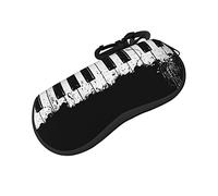 ASEELO Glasses Case Piano Eyeglass Case Soft Sunglasses Case Neoprene Zipper Glasses Pouch for Women Men