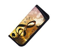 ASEELO Glasses Case Piano Violin Music Notes Eyeglass Case Soft Eyeglasses Bag Sunglasses Case Neoprene Zipper Glasses Pouch for Women Men