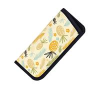 ASEELO Glasses Case pineapple pattern Eyeglass Case Soft Eyeglasses Bag Sunglasses Case Neoprene Zipper Glasses Pouch for Women Men
