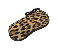 ASEELO Glasses Case Rough Leopard print Eyeglass Case Soft Sunglasses Case Neoprene Zipper Glasses Pouch for Women Men