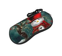 ASEELO Glasses Case Snowman Eyeglass Case Soft Sunglasses Case Neoprene Zipper Glasses Pouch for Women Men