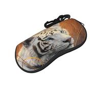 ASEELO Glasses Case Tiger Eyeglass Case Soft Sunglasses Case Neoprene Zipper Glasses Pouch for Women Men