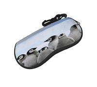 ASEELO Glasses Case Young Penguins With Snow Eyeglass Case Soft Sunglasses Case Neoprene Zipper Glasses Pouch for Women Men